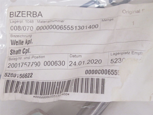 Bizerba 65551301400; Shaft Cpl.