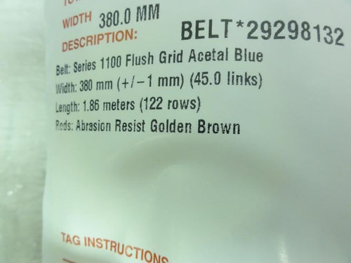 Intralox 29298132; Conveyor Belt; 1.85 M Length; 380mm Width