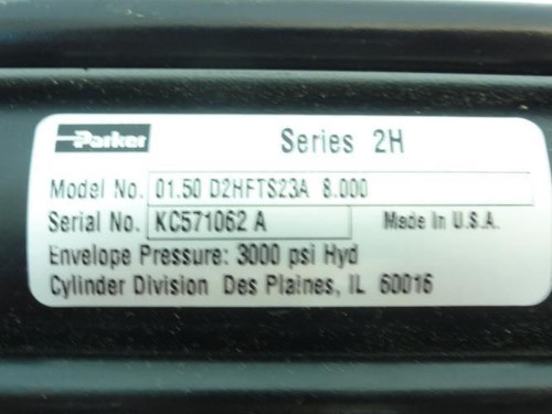 Parker 01.50D2HFTS23A8.000; Hydraulic Cylinder 1.5" Bore 8" Stk