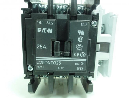 Eaton C25DND325BB-GL; Contactor 25A; 600V; 3P; Coil: 240VAC