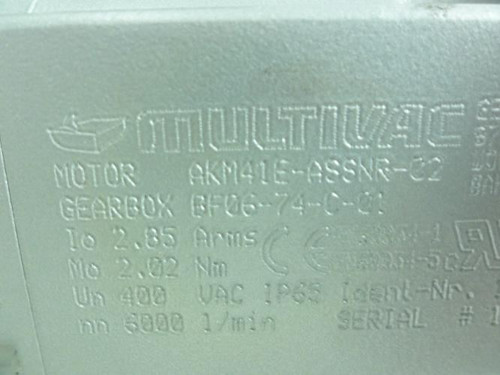 Multivac 106151695; Servo Motor; 400VAC
