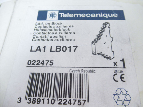 Telemecanique LA1LB017; Contact Block Auxillary;10 AMP;690VAC