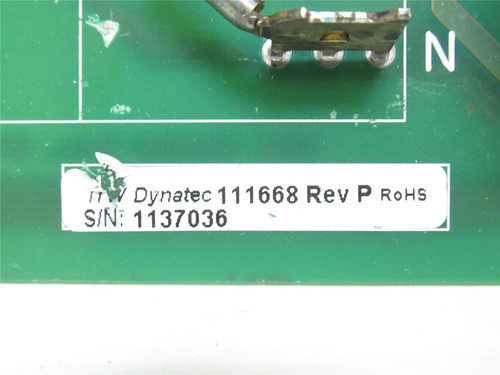 ITW Dynatec 111668; Pump Controller PC Board; Broken Clip