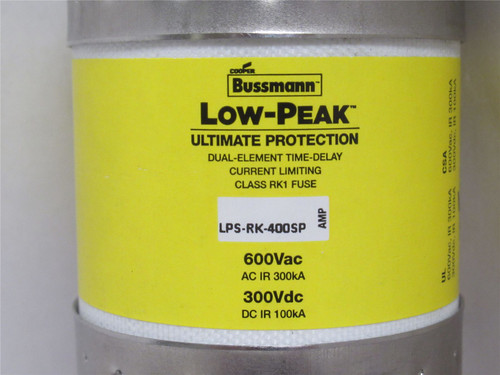 Bussmann LPS-RK-400SP; Dual-Element Time Delay Fuse 400A 600V