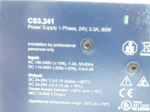 Puls CS3.241; Power Supply; 90-264VAC In; 24VDC Out