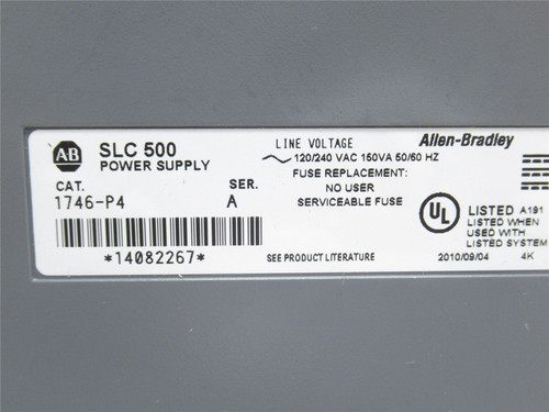 Allen-Bradley 1746-P4; Power Supply 85-132V/190VA Input