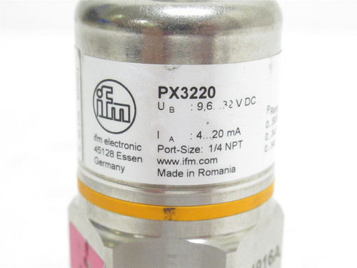 IFM PX3220; Pressure Transmitter; SS; 0-5000PSI; 32VDC; 1/4NPT
