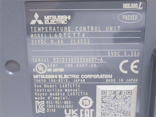 Mitsubishi L60TCTT4; Temp/Process Control Module; 24VDC; 8P