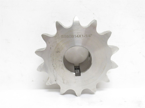MFG- SS60B14X1-1/4; Sprocket #60; SS; 14 Teeth; 1-1/4"ID