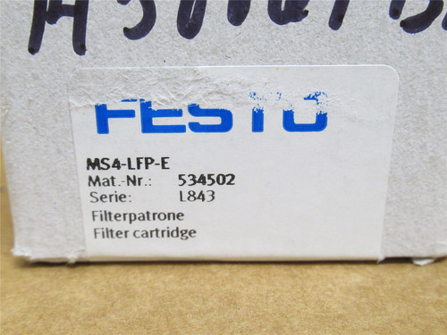 Festo MS4-LFP-E; Filter Cartridge 534502; 40 Micron; Size: 4
