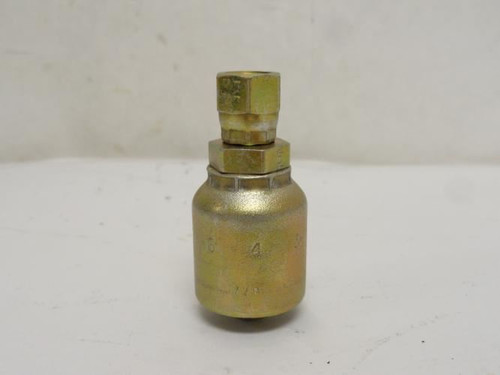 Parker 10643-4-6; Crimp Hydraulic Hose Fitting; 3/8 JIC Swivel