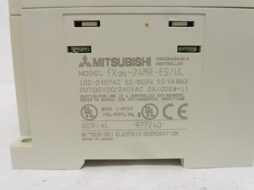 Mitsubishi FXON-24MR-ES/UL; Programmable Controller 240VAC In