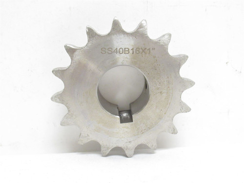 MFG- SS40B16X1; Sprocket #40; SS; 16 Teeth; 1"ID
