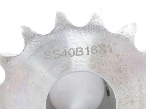MFG- SS40B16X1; Sprocket #40; SS; 16 Teeth; 1"ID