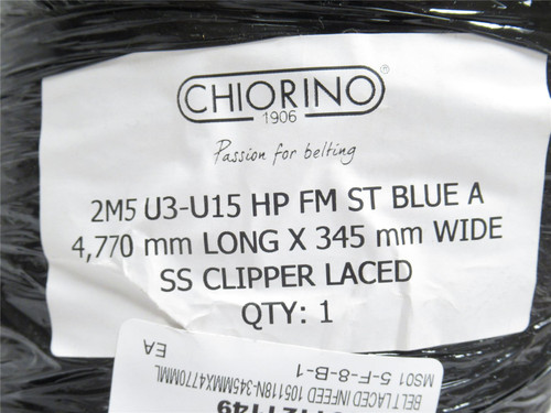 Chiorno 2M5 U3-U15 HP FM ST BLUE A ; Conveyor Belt 345mm Wide