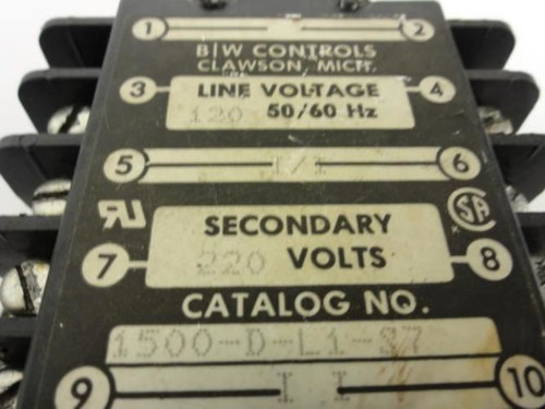 BW Controls 1500-D-L1-S7; Relay Liquid Level Control; 120V