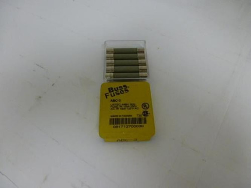 Bussmann ABC-3; Fuse 125/250V; 3 Amp Pkg 5