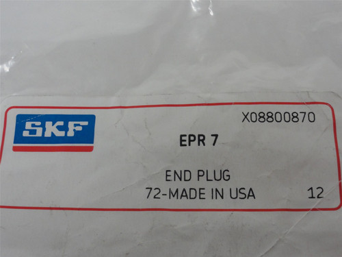 SKF EPR 7; Closed Bearing End Plug; Size code 7