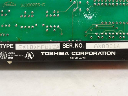 Toshiba EX10-MPU12A; CPU Module; RS485 W/Real Time Clock