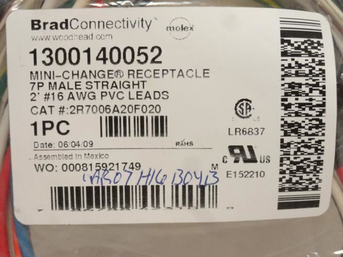 Woodhead 1300140052; Mini-Change Receptacle; 7-Pin; #16 AWG