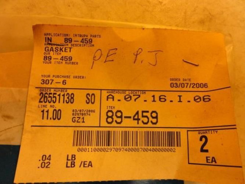 LPM 89-459; LOT-2; Gasket