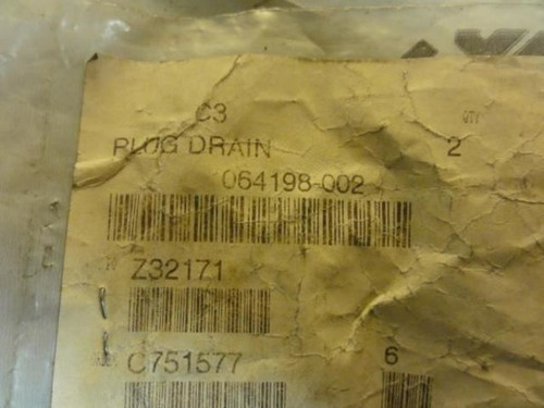Crown 064198-002; LOT-3; Drain Plug