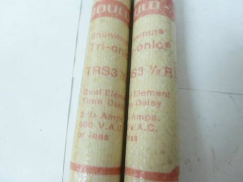 Shawmut TRS31/2R; LOT-2 Fuse; 3-1/2 Amp; 600V