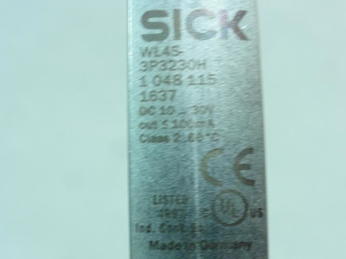 Sick WL4S-3P3230H; Photoelectric Sensor; 4m Range; 10-30VDC