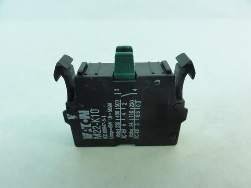 Eaton M22-K10; Contact Block; SPST-NO; 5A/600VAC