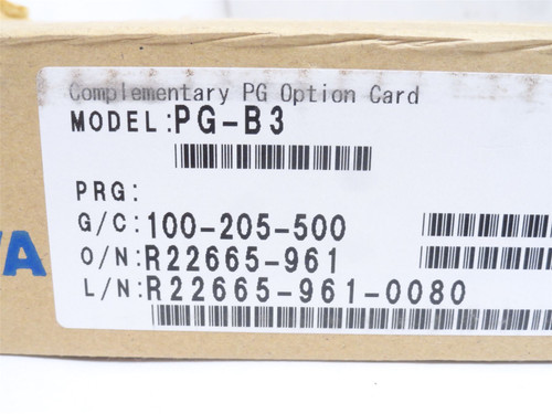 Yaskawa PG-B3; Complementary Type PG Single Encoder; Feedback