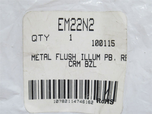 Eaton EM22N2; Illuminated Push-Button; Flush; Amber; 22.5mm