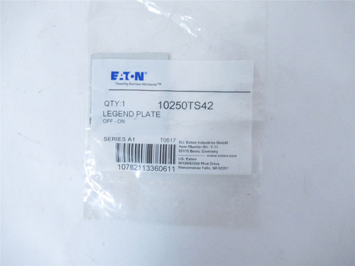 Eaton 10250TS42; Legend Plate - OFF/ON