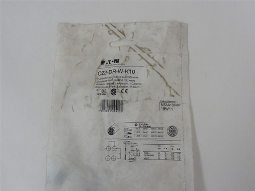 Eaton C22-DR-W-K10; Pushbutton-Non Illuminating; 1NO; White