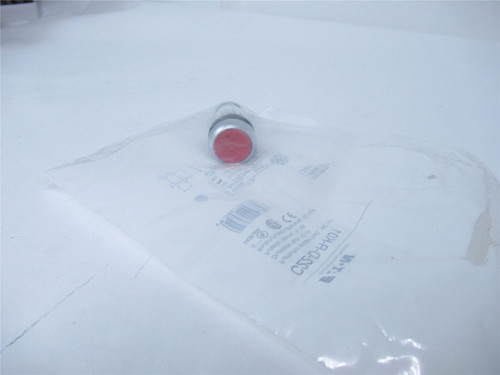 Eaton C22-D-R-K01; Pushbutton- Red/Silver Bezel