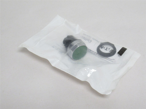 Eaton E22PY28; Flush Push-Button; Green; Non-Illuminated