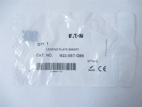 Eaton M22-XST-GB6; Legend Plate Insert - "ON"