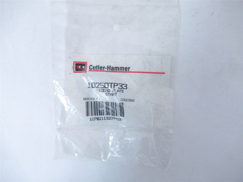 Cutler-Hammer 10250TP33; Legend Plate - Start