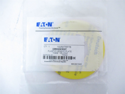 Eaton 10250TRP76; Pushbutton Legend Plate - Red/Yellow