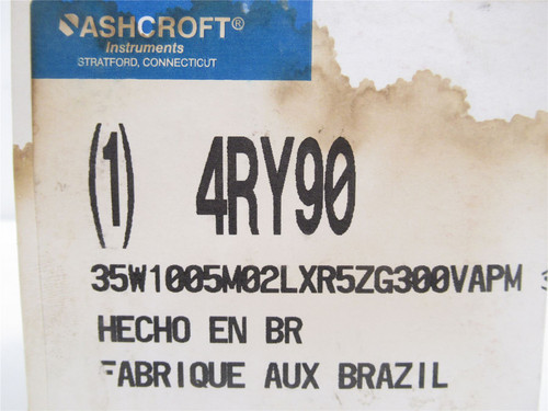 Ashcroft 351005M02LXR5V/300; Compound Gauge 30Hg-0-300psi