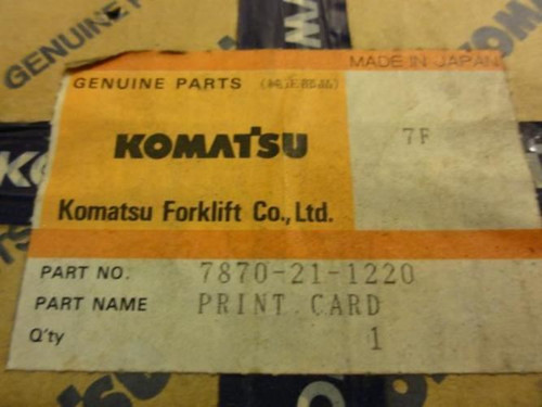 Komatsu 7870-21-1220; Print Card