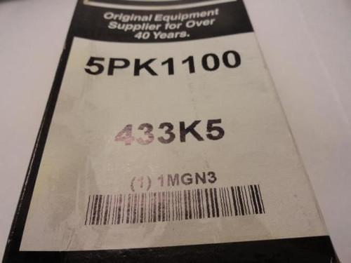 Bando 5PK1100; Serpentine Belt 433K5; 5-ribs 43.3"L; 1MGN3