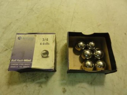 Applied Industrial Tech 3/4 6 Balls ; Lot-6 Chrome Steel Balls