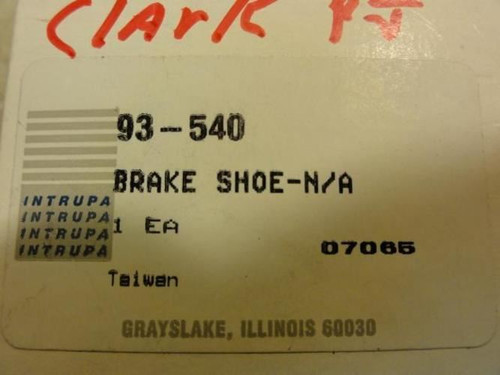 Intrupa Parts 93-540; Brake Shoe
