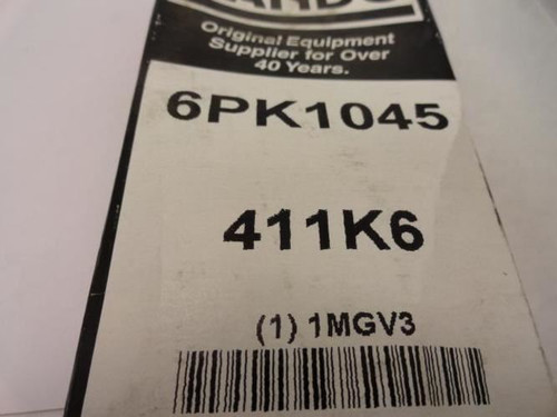 Bando 6PK1045; Serpentine Belt; Industry Number 411K6