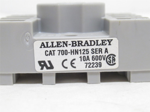 Allen-Bradley 700-HN125; Relay Socket; 10A; 300VAC; 8-Pin