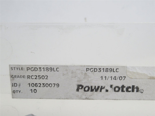 Powernotch PGD3189LC; Lot-10; Grooving Inserts