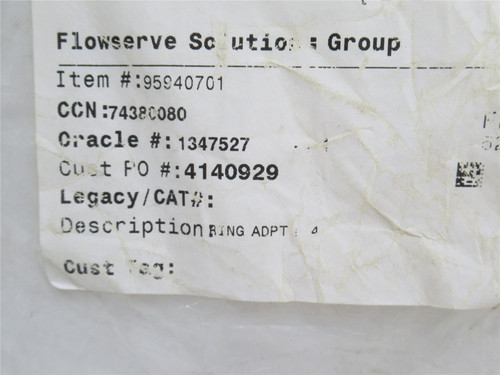 Flowserve 95940701; Bearing Adaptor Ring; Size: 4"