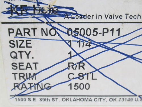 KF Hale 05005-P11; Ball Valve; Locking; 1-1/4FNPT 1500WOG