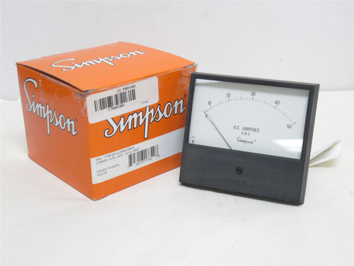 Simpson 17749; Analog Panel Meter; AC Current; 0A to 50A