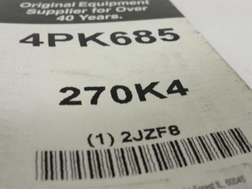 Bando 2JZF8; Serpentine Belt; 27" Long; Number 270K4